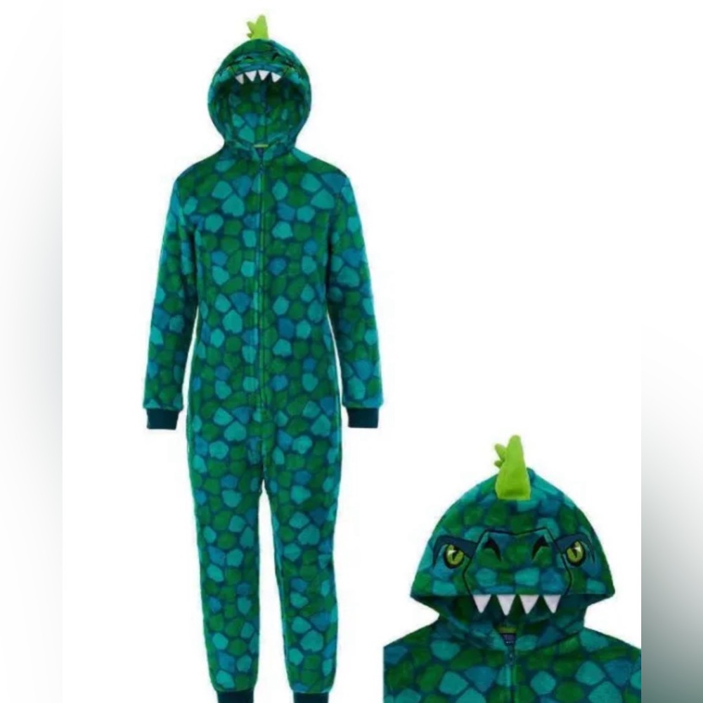 Boy's Green Dinosaur Blanket Sleeper by Saint Eve SZ S (7/8) SUPER SOFT PLUSH